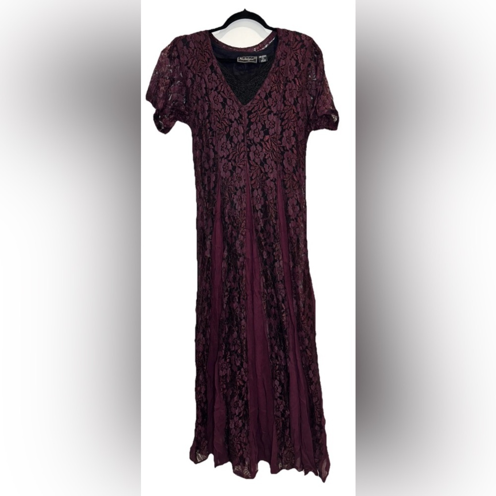 vintage nostalgia Maxi dress Size Small Whimsicalgoth Burgundy Lace